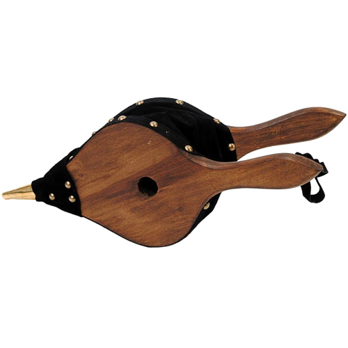 Handcrafted leather bellows with smooth stained pine wood handles and solid brass nozzle, made in USA, perfect for stoves, hearth accessories, and grilling needs.