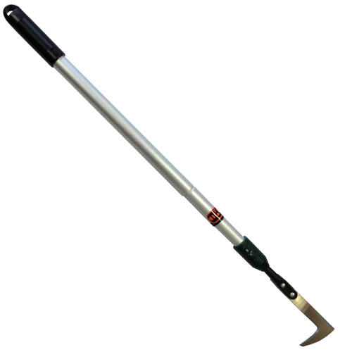 Telescoping patio knife with an extendable metal handle and sharp angled blade, designed for easy weeding and moss removal in tight garden and patio spaces, suitable for Farm, Garden & Tool, Garden Accessories, Lawncare, Best Sellers, and Promo Eligible collections.