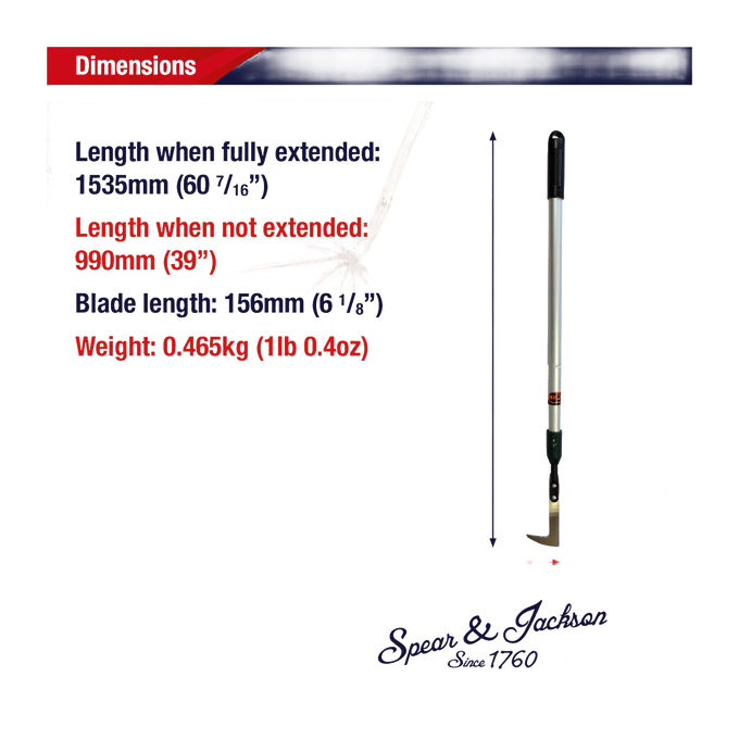 Telescoping garden patio knife with extendable handle up to 60 inches and metal blade for removing weeds and moss from pavers, ideal for Farm, Garden & Tool and Lawncare collections.