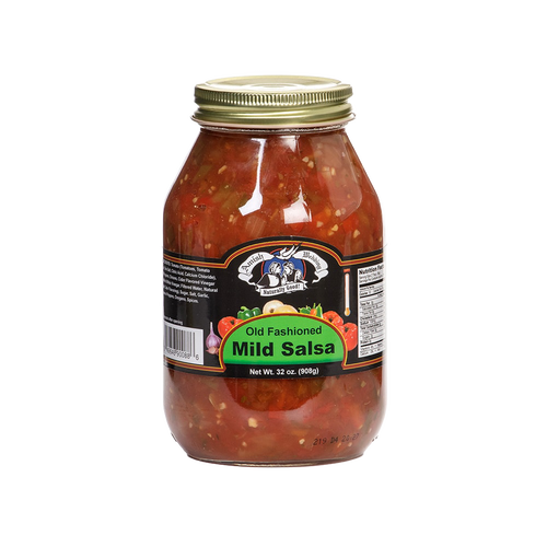 Handcrafted jar of Amish made mild salsa with chunky texture in a large 32 oz size, featuring natural ingredients and made in the USA, ideal for Kitchen & Food, Snacks and Sweets, and Pantry collections.