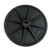 Durable black metal pressing disc handcrafted in USA, designed for use with 8 quart stuffer in Kitchen & Food, Specialty Equipment, Butchering Supplies, USA Made, Best Sellers, and Promo Eligible collections.