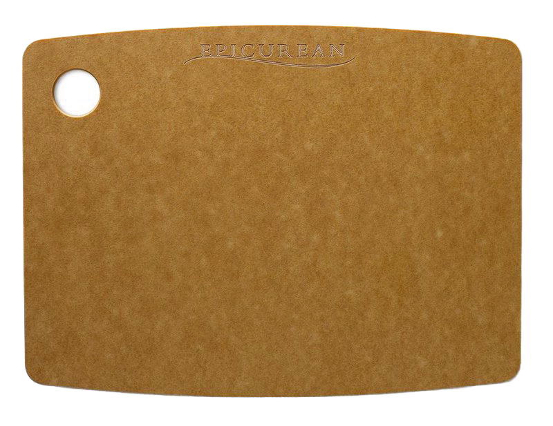 Lightweight, maintenance-free pressed paper cutting board with utility hanging hole, 1/4 inch thick, handcrafted in the USA, featured in Kitchen & Food, Best Sellers, and Food Prep collections.