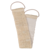 Handcrafted natural massage belt with dual-texture sides and loop handles, designed for exfoliating and invigorating hard-to-reach areas, featured in Health & Wellness and Grooming collections.
