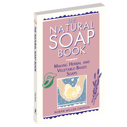 Softcover book titled "The Natural Soap Book" featuring easy-to-follow instructions for herbal and vegetable-based soapmaking, part of health and wellness and soapmaking supplies collections.