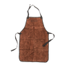Natural leather apron with suede finish, adjustable straps with quick release snaps, reinforced with steel rivets, designed for woodcarving safety in hand tools and hardware collections.