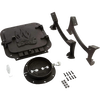 Handcrafted cast iron stove kit components including a decorative door with flame motif, pipe connection, legs, and mounting hardware, ideal for Stoves, Hearth Accessories, and Heatstoves collections.