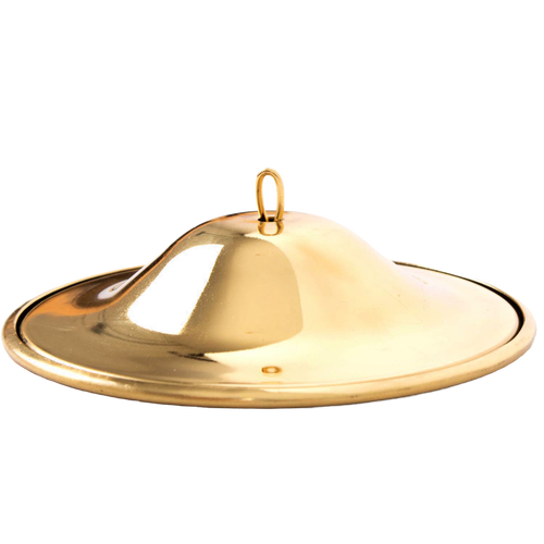 Polished solid brass hanging smoke bell with top loop, handcrafted replacement part for lamps, ideal for Lamps & Lighting, Parts and Accessories, Shade Rings and Holders, Best Sellers, and Promo Eligible collections.
