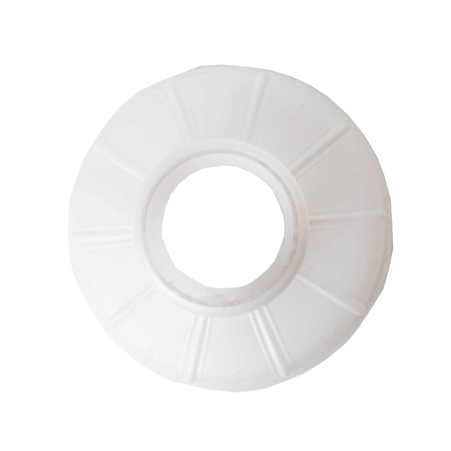 White glass oil lamp shade with subtle ribbed detailing radiating from the center opening, suitable for Lamps & Lighting, Parts and Accessories, Lamp Shades, and Best Sellers collections.