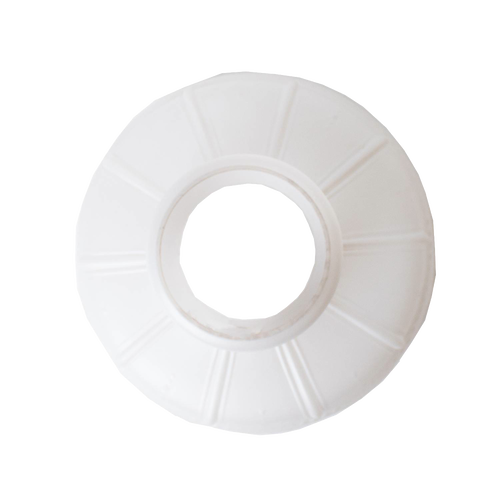 White glass oil lamp shade with subtle ribbed detailing radiating from the center opening, suitable for Lamps & Lighting, Parts and Accessories, Lamp Shades, and Best Sellers collections.