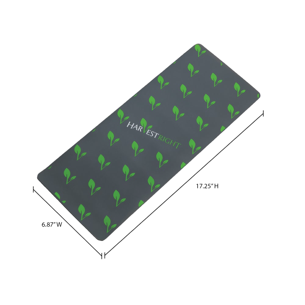 Reusable heat-resistant silicone drying mat with green leaf pattern, designed for easy cleanup in the freeze drying process, featured in Kitchen & Food, Food Preservation, Drying, and Best Sellers collections.