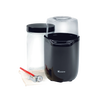 Compact black electric yogurt maker with clear lid, included glass jar with black lid, red-handled thermometer, and cloth, featured in Kitchen & Food and Specialty Equipment collections.