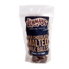 Clear resealable bag of handmade milk chocolate malted milk balls with bold label against a white background, featured in Kitchen & Food, Snacks and Sweets, Candy, USA Made, and Best Sellers collections.