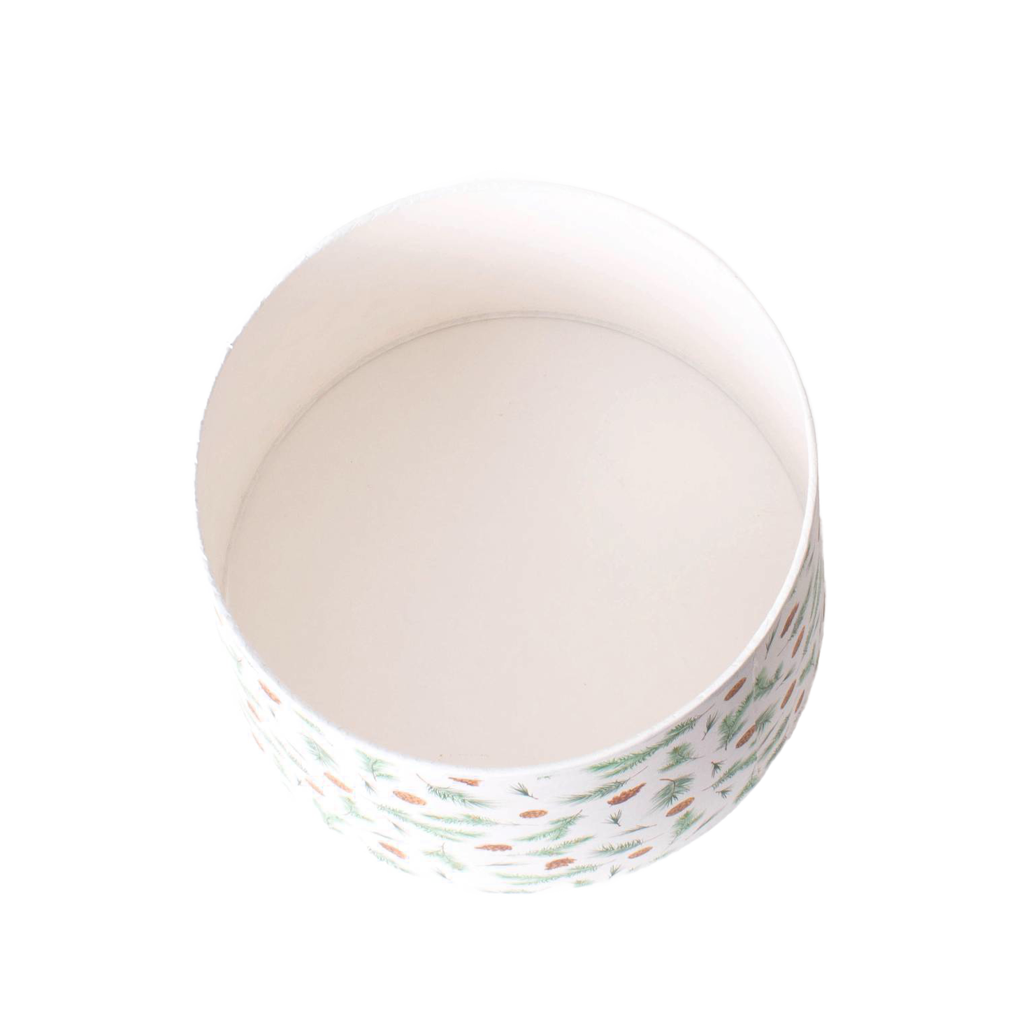 Handcrafted parchment lamp shade featuring subtle pine bough and cone motifs, designed to gently diffuse light; ideal for Lamps & Lighting, Lamp Shades, Parts and Accessories collections.