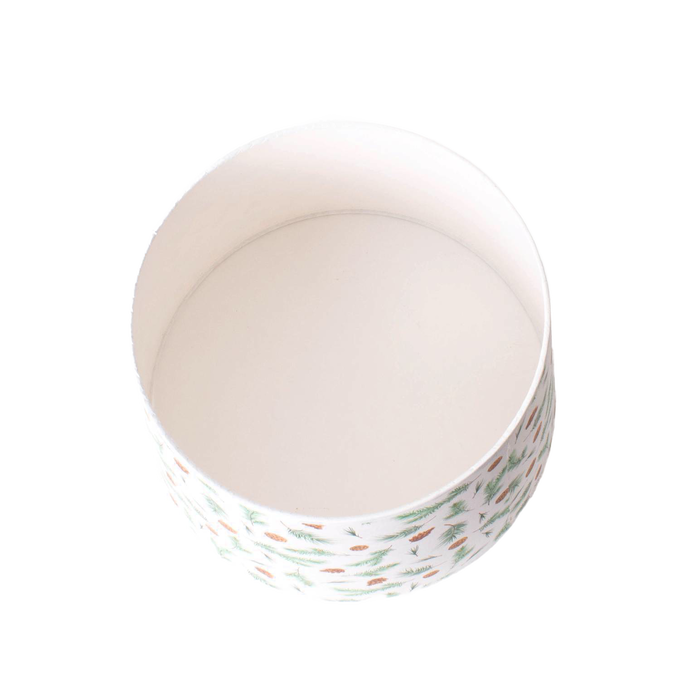 Handcrafted parchment lamp shade featuring subtle pine bough and cone motifs, designed to gently diffuse light; ideal for Lamps & Lighting, Lamp Shades, Parts and Accessories collections.