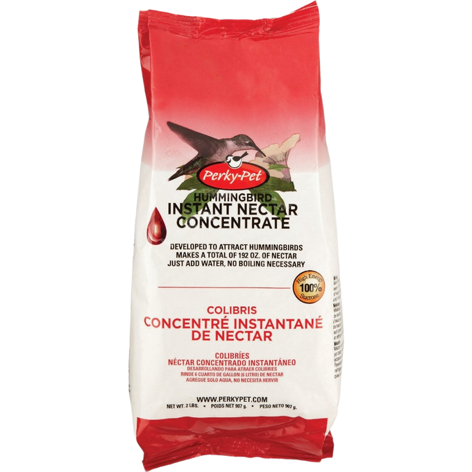 Package of instant nectar concentrate with red and white design featuring a hummingbird image, suitable for farm, garden & tool, animal care, best sellers, and promo eligible collections.