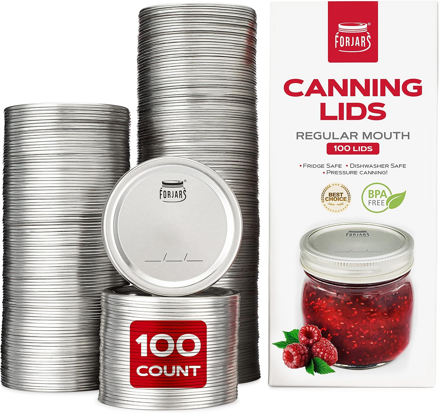 FORJARS Canning Lids for Regular or Wide Mouth Jars