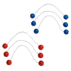 Set of six handcrafted golf ball bolas with durable white cords in blue and red, designed for outdoor lawn games in Toys, Books & Games, Lawn Games, Best Sellers, and Promo Eligible collections.