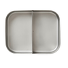Stainless steel snack container with two compartments separated by a divider, designed for durable use in Kitchen & Food, Storage and Serving, Best Sellers, and Promo Eligible collections.