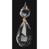Clear octagon and teardrop glass pendalogue with brass hanging pin, handcrafted accessory ideal for Lamps & Lighting, Parts and Accessories, Shade Rings and Holders, Best Sellers, and Promo Eligible collections.