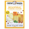 Bright yellow package of mesophilic starter culture for cheese making featuring illustrated cheese blocks, walnuts, and parsley, ideal for Kitchen & Food, Specialty Equipment, DIY Cheese and Yogurt, Best Sellers, and Promo Eligible collections.