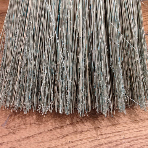 Close-up of finely bound corn straw broom bristles handcrafted in the USA, ideal for children’s play or light sweeping, featured in Home & Decor and Cleaning Utensils collections.