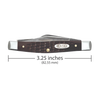 Handcrafted traditional small stockman pocket knife with brown synthetic handle and polished bolsters, made in USA, featured in Farm, Garden & Tool and Knives & Axes collections.