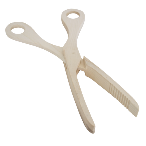 German-Made Maple Scissor Tongs