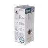 Packaging for a Rayo Ellipse Oil Lamp showcasing a clear glass lamp with ribbed design, beaded chimney top, and silver-plated burner, featured in Farm, Garden & Tool and Emergency Supplies collections.