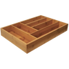 Bamboo flatware organizer with six compartments designed for kitchen drawers, combining natural wood look with practical storage in Kitchen & Food, Dinnerware, and Kitchen Accessories collections.
