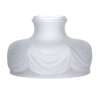 Frosted glass lantern shade with a draped scallop design, crafted for vintage kerosene lamps, perfect for lamps & lighting, emergency supplies, and parts collections.