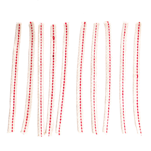 Set of handcrafted flat cotton wicks with red stitching, designed for use in oil lamps, ideal for Farm, Garden & Tool, Lamps & Lighting, Emergency Supplies, and Parts and Accessories collections.