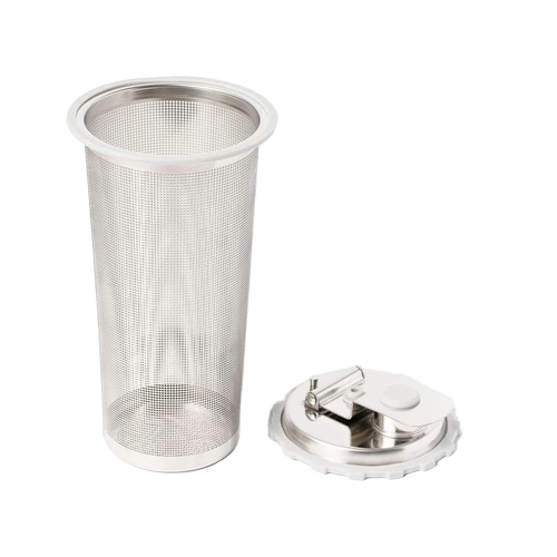 Stainless steel fine mesh coffee and tea infuser with wide mouth lid, designed for easy brewing in mason jars, part of Kitchen & Food and Brewing Coffee and Tea collections.