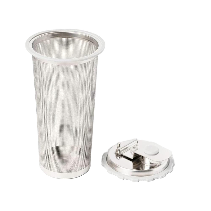 Stainless steel fine mesh coffee and tea infuser with wide mouth lid, designed for easy brewing in mason jars, part of Kitchen & Food and Brewing Coffee and Tea collections.