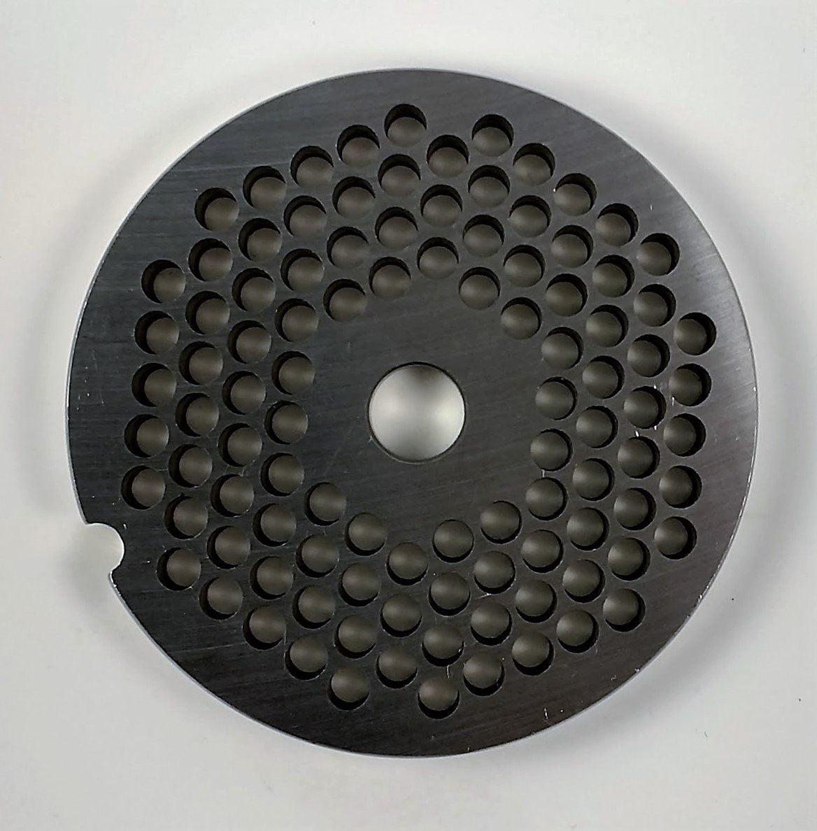 Handcrafted optional chopper plate with concentric circular holes for meat grinding, made in USA, suitable for Kitchen & Food, Specialty Equipment, Butchering Supplies, USA Made, Best Sellers, Promo Eligible collections.