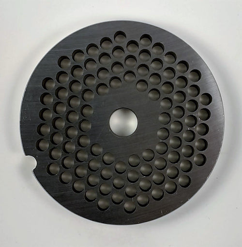 Handcrafted optional chopper plate with concentric circular holes for meat grinding, made in USA, suitable for Kitchen & Food, Specialty Equipment, Butchering Supplies, USA Made, Best Sellers, Promo Eligible collections.