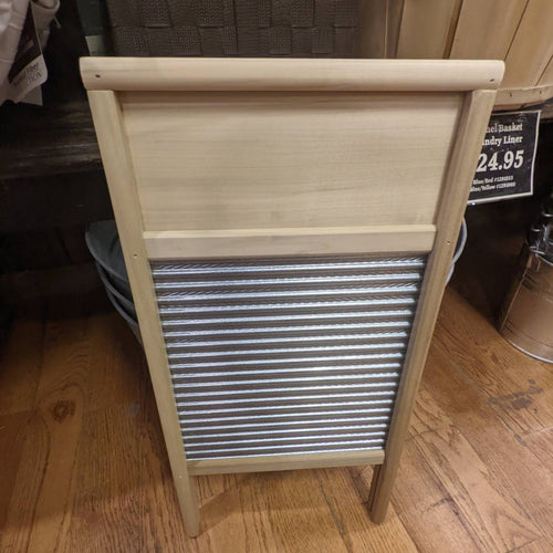 Handcrafted mini tin spiral washboard with sturdy wooden frame and ridged metal surface, part of Home & Decor, Laundry Supplies, Washers and Wash Day Accessories, USA Made, and Best Sellers collections.