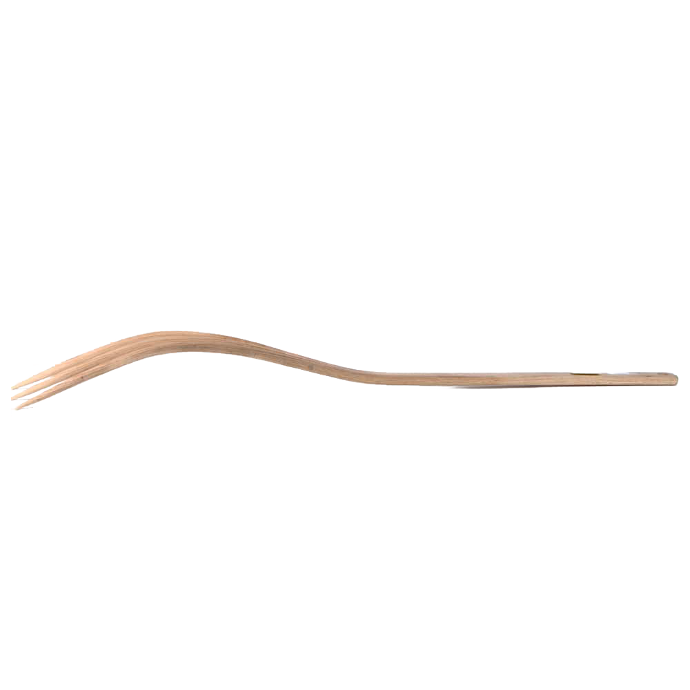 Handcrafted antique-style bent wood hay fork made by Amish artisans, lightweight and designed for farm, garden, and tool use in best seller and promo collections.