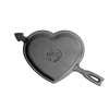 Handcrafted cast iron skillet in a heart shape with arrow handle, made in USA, perfect for baking and cooking unique meals, featured in Kitchen & Food, Cookware, Cast Iron collections.
