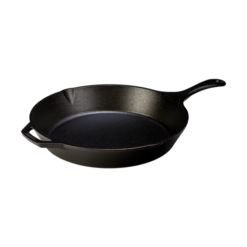 Pre-seasoned Lodge Classic Cast Iron Skillet with dual handles, crafted for exceptional heat retention and durability, featured in Kitchen & Food, Cookware, Cast Iron, Best Sellers, and Promo Eligible collections.
