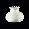 Handcrafted 7-inch opal white glass lamp shade with a softly iridescent finish and scalloped crown edge, made in USA, ideal for Lamps & Lighting, Lamp Shades, and Parts and Accessories collections.