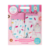 Child-sized chef accessory set with a white apron, oven mitt, and hat decorated with colorful sprinkle patterns, packaged in a playful pink box for Kitchen & Food, Children's Toys, and Arts and Crafts collections.