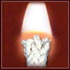 Close-up of a thick braided cotton wick burning brightly, ideal for lamps and lighting, parts and accessories, and wick replacement from the lamps and lighting collection.