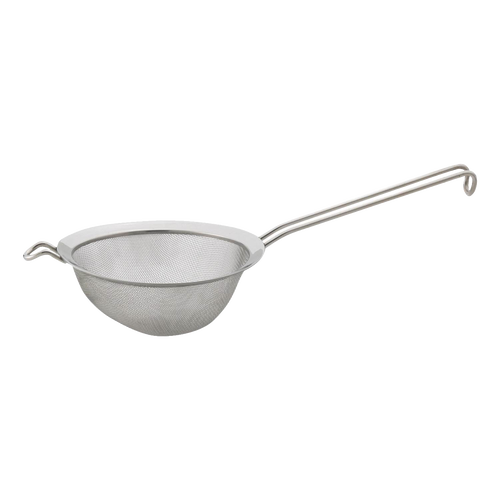 Handcrafted stainless steel fine mesh strainer with helper handle, designed for efficient draining and straining in Kitchen & Food, Kitchen Gadgets, Cooking and Baking Helpers collections.