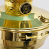 Close-up of a gleaming solid brass oil lamp burner featuring a detailed control knob and ventilation holes, handcrafted and showcased in Farm, Garden & Tool and Lamps & Lighting collections.