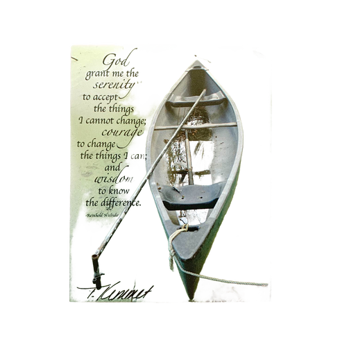Handcrafted scenic magnet featuring a rustic canoe and fishing rod with an inspiring verse, perfect for Home & Decor, Best Sellers, and Promo Eligible collections.