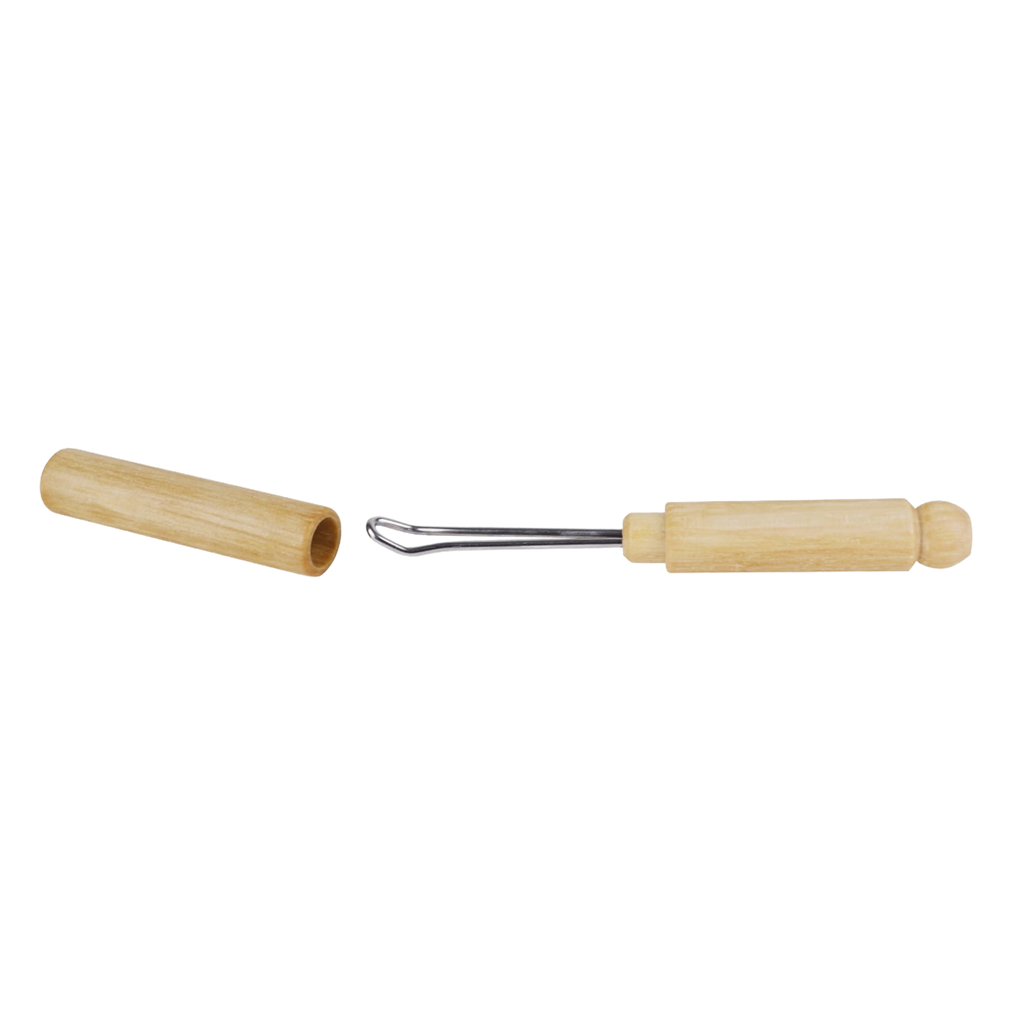 Handcrafted reusable ear cleaning tool with a smooth wooden handle and stainless steel loop, designed for gentle wax removal in Health & Wellness, Grooming and Personal Hygiene, Best Sellers, and Promo Eligible collections.