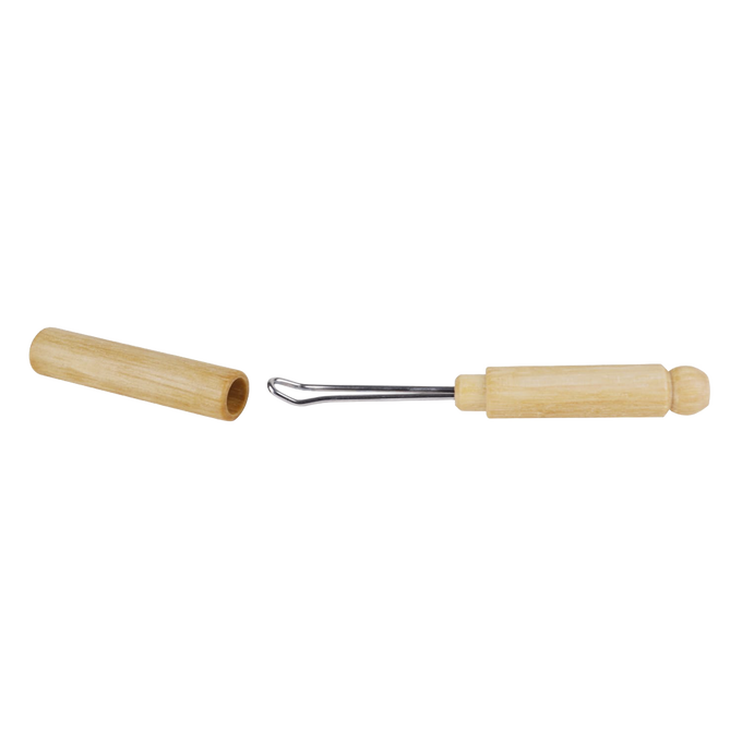 Handcrafted reusable ear cleaning tool with a smooth wooden handle and stainless steel loop, designed for gentle wax removal in Health & Wellness, Grooming and Personal Hygiene, Best Sellers, and Promo Eligible collections.
