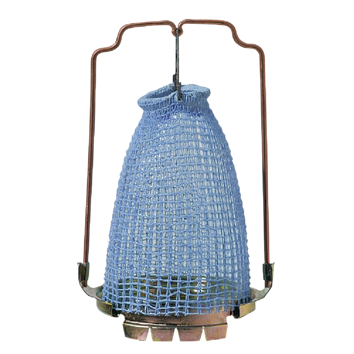 Blue fabric lamp mantle with metal frame and wire supports, designed for enhanced bright and clean lighting, featured in Lamps & Lighting, Parts and Accessories, Wicks and Mantles, Lamp Burners and Collars, Best Sellers, and Promo Eligible collections.