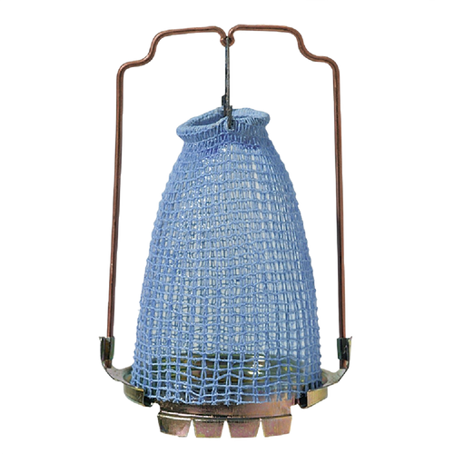 Blue fabric lamp mantle with metal frame and wire supports, designed for enhanced bright and clean lighting, featured in Lamps & Lighting, Parts and Accessories, Wicks and Mantles, Lamp Burners and Collars, Best Sellers, and Promo Eligible collections.