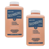 Two bottles of medicated powder in peach-colored containers with blue labels, designed to soothe and prevent skin irritation, part of Health & Wellness and USA Made collections.